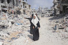 MIDEAST-GAZA CITY-SHUJAIYA NEIGHBORHOOD-DAMAGE