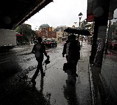 Remnants Of Hurricane Beryl Drop Rain Showers In Brampton, Ontario, July 10 And 11, 2024.