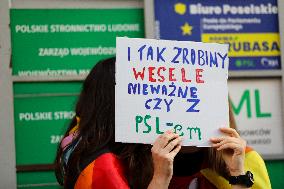 Protest In Front Of The PSL Office In Krakow