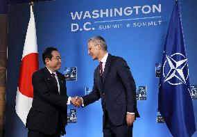 Japan PM meets NATO secretary general in Washington