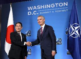 Japan PM meets NATO secretary general in Washington