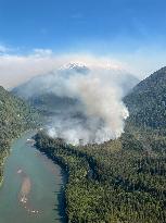 Wildfire Continues To Burn In Hills Above Peachland - British Columbia