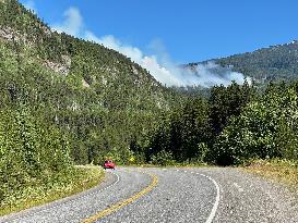 Wildfire Continues To Burn In Hills Above Peachland - British Columbia