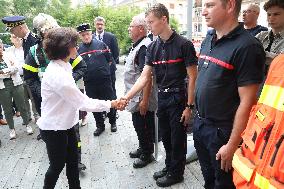 Rachida Dati Visits Rouen Cathedral Following Its Spire Fire