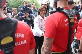 Rachida Dati Visits Rouen Cathedral Following Its Spire Fire