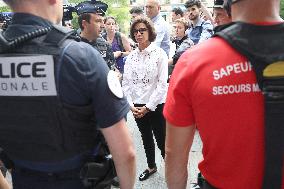 Rachida Dati Visits Rouen Cathedral Following Its Spire Fire