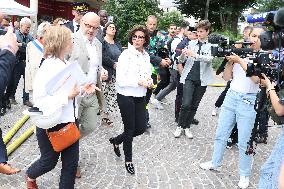 Rachida Dati Visits Rouen Cathedral Following Its Spire Fire