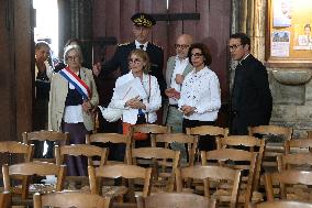 Rachida Dati Visits Rouen Cathedral Following Its Spire Fire