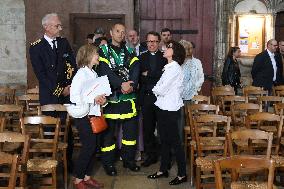 Rachida Dati Visits Rouen Cathedral Following Its Spire Fire