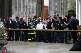 Rachida Dati Visits Rouen Cathedral Following Its Spire Fire