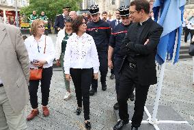 Rachida Dati Visits Rouen Cathedral Following Its Spire Fire