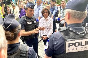 Rachida Dati Visits Rouen Cathedral Following Its Spire Fire