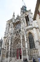 Rachida Dati Visits Rouen Cathedral Following Its Spire Fire