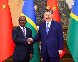 CHINA-BEIJING-XI JINPING-SOLOMON ISLANDS-PM-MEETING (CN)