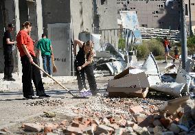 Ohmatdyt Childrens Hospital after Russian missile attack in Kyiv