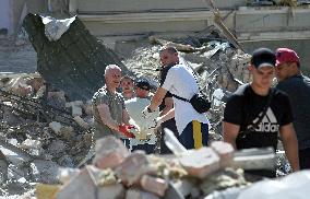 Ohmatdyt Childrens Hospital after Russian missile attack in Kyiv