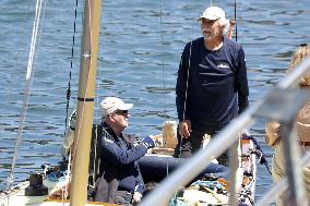 King Juan Carlos Enjoys His Stay In Sanxenxo By Going Sailing