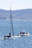 King Juan Carlos Enjoys His Stay In Sanxenxo By Going Sailing