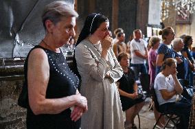 Funeral of Ohmatdyt doctor killed by Russian missile strike in Lviv