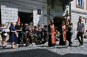 Funeral of Ohmatdyt doctor killed by Russian missile strike in Lviv