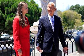 Princess Leonor Meets With Portuguese President - Lisbon