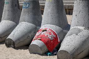 Tetrapods on Chonomorsk beaches