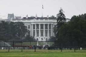 White House In Rainy Day