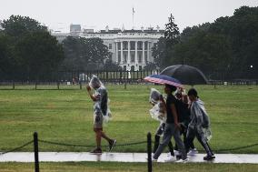 White House In Rainy Day