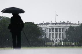 White House In Rainy Day