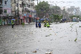 Heavy Monsoon Rain In Dhaka.