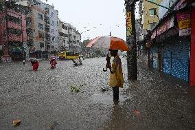 Heavy Monsoon Rain In Dhaka.