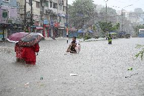 Heavy Monsoon Rain In Dhaka.