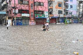 Heavy Monsoon Rain In Dhaka.