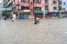 Heavy Monsoon Rain In Dhaka.