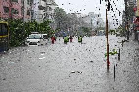 Heavy Monsoon Rain In Dhaka.