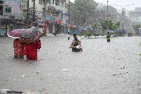 Heavy Monsoon Rain In Dhaka.