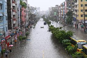 Heavy Monsoon Rain In Dhaka.