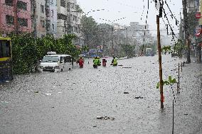 Heavy Monsoon Rain In Dhaka.