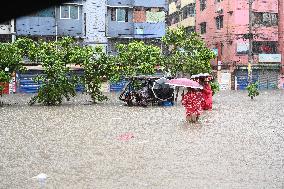 Heavy Monsoon Rain In Dhaka.