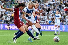 Women's Euro 2025 qualifying football match between Finland and Norway