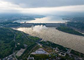 Three Gorges Reservoir Discharging Flooding Water