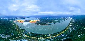 Three Gorges Reservoir Discharging Flooding Water