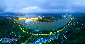 Three Gorges Reservoir Discharging Flooding Water