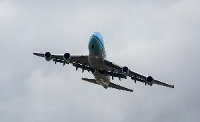 Air Force One Departs Joint Base Andrews Taking President Biden To MIchigan