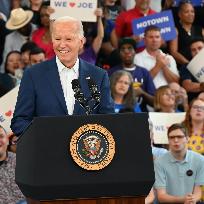 President Joe Biden Delivers Remarks On Political Future In Detroit Michigan