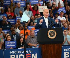 President Joe Biden Delivers Remarks On Political Future In Detroit Michigan