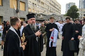 "Requiem For The Dead" At The Ruins Of Okhmatdyt Children's Hospital That Was Recently Hit By Russian Missile In Kyiv