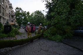 Overnight Storm Hits Warsaw And Causes Damage Across The Country.