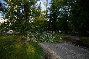 Overnight Storm Hits Warsaw And Causes Damage Across The Country.