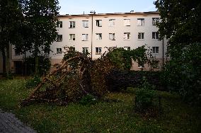 Overnight Storm Hits Warsaw And Causes Damage Across The Country.